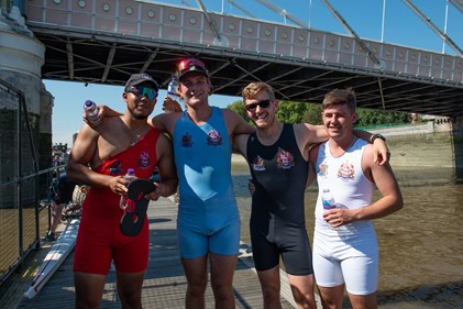The competitors at the finish